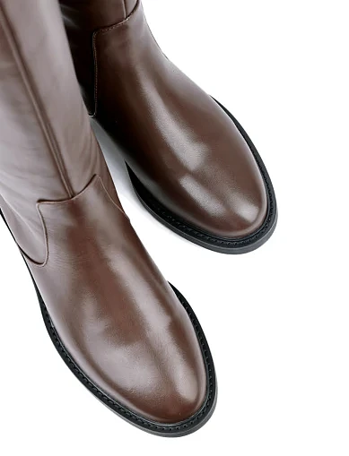 Жіночі чоботи Attizzare шкіряні коричневі з підкладкою з натурального хутра (211D-1615-2) - фото 5 - Miraton