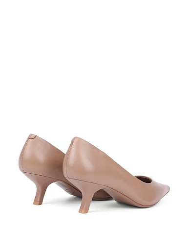 Женские туфли MIRATON кожаные бежевые - фото 3 - Miraton