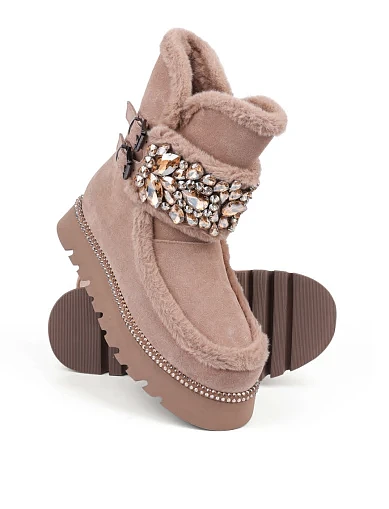 Жіночі уггі Alma en Pena замшеві бежеві (I241004) - фото 2 - Miraton