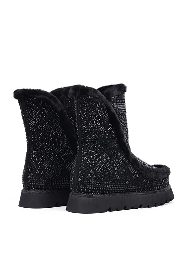 Женские угги Alma en Pena замшевые черные - фото 4 - Miraton