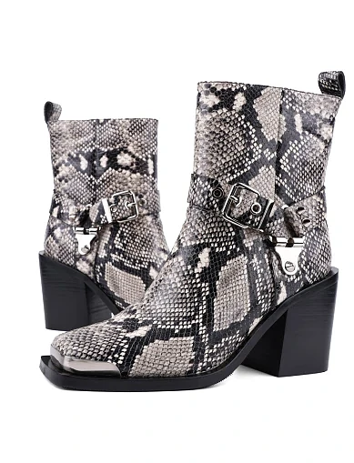 Жіночі черевики MIRATON шкіряні сірі з підкладкою з байки (1086-061) - фото 2 - Miraton