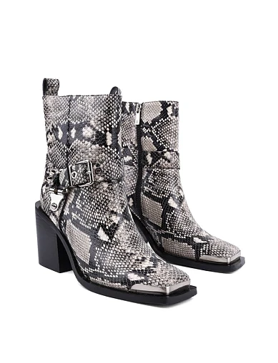 Жіночі черевики MIRATON шкіряні сірі з підкладкою з байки (1086-061) - фото 3 - Miraton