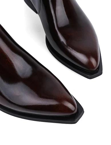 Жіночі черевики MIRATON з масляної шкіри коричневі з підкладкою з байки (M21X09-1-2) - фото 5 - Miraton