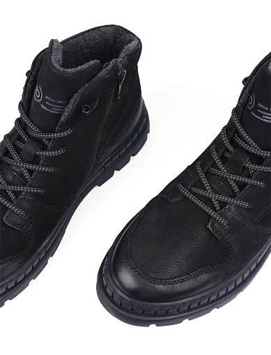 Чоловічі черевики Bugatti шкіряні чорні з підкладкою з вовни - фото 5 - Miraton