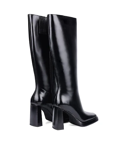 Женские сапоги JEFFREY CAMPBELL Maximal кожаные черные  с подкладкой из натуральной кожи - фото 3 - Miraton