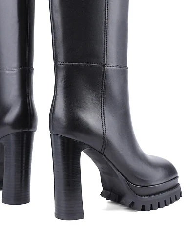 Жіночі чоботи MIRATON шкіряні чорні з підкладкою з байки (YL27199T-202) - фото 2 - Miraton