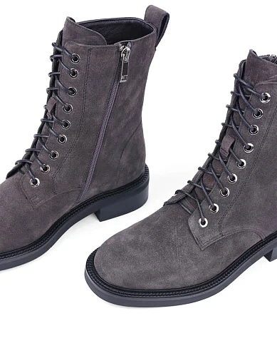 Жіночі черевики Attizzare велюрові сірі з підкладкою з байки (FT2412B-702-1) - фото 5 - Miraton