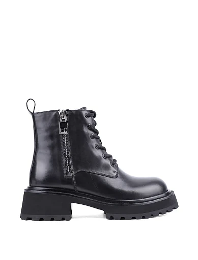 Жіночі черевики MIRATON шкіряні чорні з підкладкою з байки (FT309B-501-1) - фото 1 - Miraton