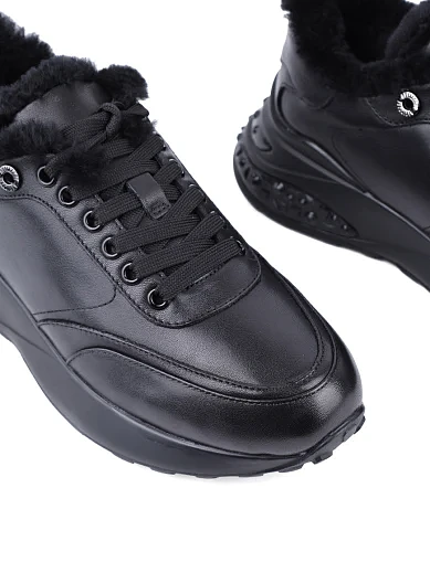 Женские кроссовки Attizzare кожаные черные - фото 5 - Miraton