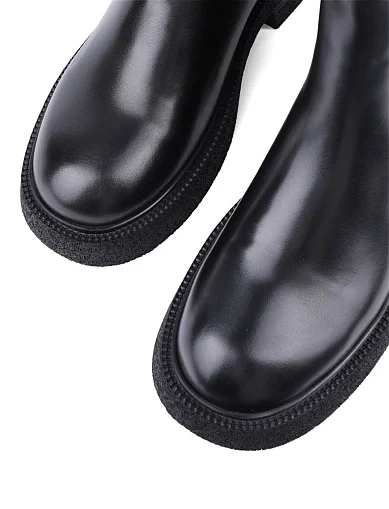 Жіночі черевики Attizzare шкіряні чорні з підкладкою з натурального хутра (A2405-Z712M ОЗ-24-25) - фото 5 - Miraton