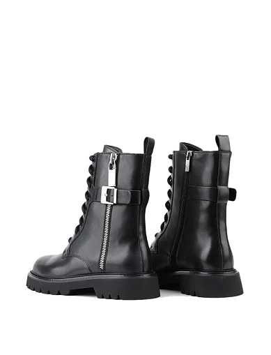 Женские ботинки MIRATON кожаные черные с подкладкой из натурального меха (A3281-W7100M) - фото 3 - Miraton