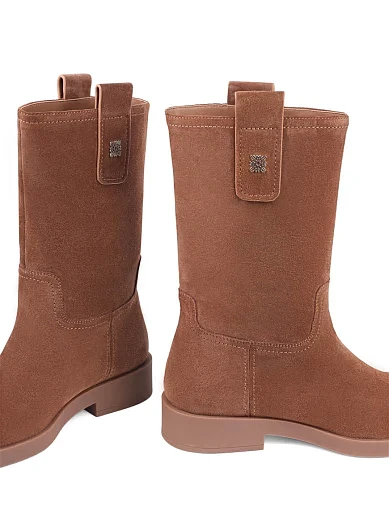 Жіночі черевики MIRATON велюрові коричневі з підкладкою з байки (2569-1001-1R) - фото 2 - Miraton