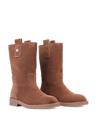 Жіночі черевики MIRATON велюрові коричневі з підкладкою з байки (2569-1001-1R) - фото 3 - Miraton