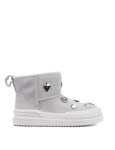 Жіночі уггі MIRATON велюрові сірі з підкладкою з натурального хутра (X23451-02A-5) - фото 1 - Miraton