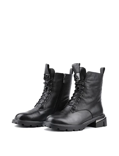 Жіночі черевики Attizzare шкіряні чорні з підкладкою з натурального хутра (1196-6Z486-B12118) - фото 2 - Miraton