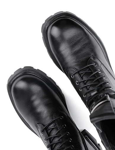 Жіночі черевики Attizzare шкіряні чорні з підкладкою з натурального хутра (1196-6Z486-B12118) - фото 5 - Miraton