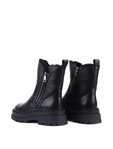 Жіночі черевики Attizzare шкіряні чорні з підкладкою з натурального хутра (NH219-106L-P742M) - фото 4 - Miraton