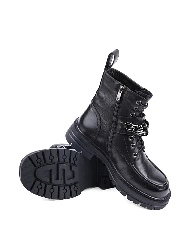 Жіночі черевики Attizzare шкіряні чорні з підкладкою з натурального хутра (NH351-06L-P742M) - фото 2 - Miraton