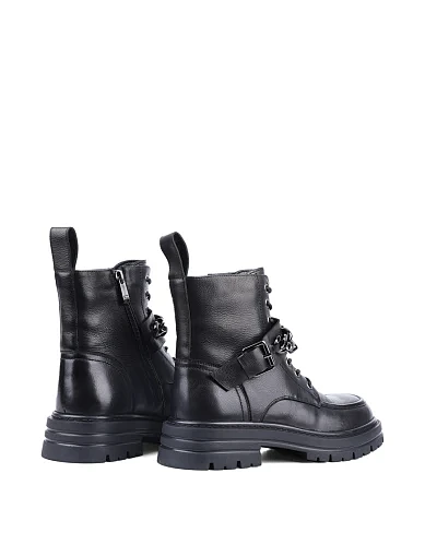 Жіночі черевики Attizzare шкіряні чорні з підкладкою з натурального хутра (NH351-06L-P742M) - фото 4 - Miraton