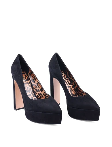 Жіночі туфлі човники MIRATON велюрові чорні на платформі (HS23136-3-1) - фото 3 - Miraton