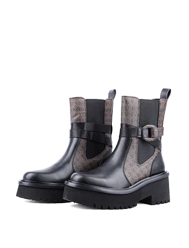 Женские ботинки LIU JO кожаные черные с подкладкой из натуральной кожи - фото 3 - Miraton