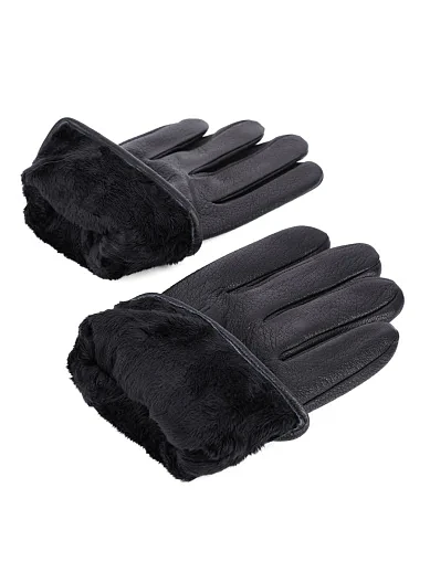 Чоловічі рукавички MIRATON шкіряні чорні (2103 ОЗ-24-25) - фото 2 - Miraton