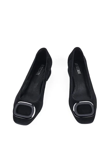 Жіночі туфлі Attizzare велюрові чорні (A309-12) - фото 2 - Miraton