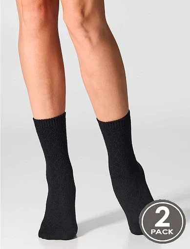 Носки женские шерстяные черные 2 шт. - фото 1 - Miraton