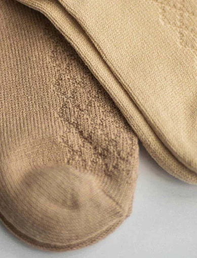 Набор женских высоких носков Legs WOLL RHOMB бежевые, 2 пары - фото 1 - Miraton