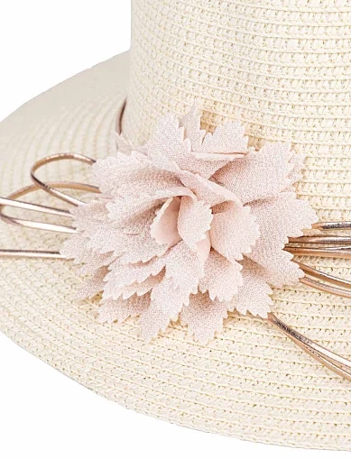 Шляпа из соломы молочная - фото 5 - Miraton