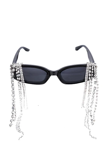 Сонцезахисні окуляри витягнуті з бахромою зі страз(20757) - фото 1 - Miraton