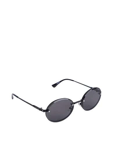 Солнцезащитные очки круглые черные - фото 3 - Miraton