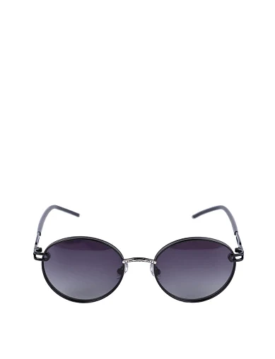 Солнцезащитные очки круглые черные - фото 1 - Miraton