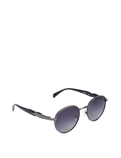 Солнцезащитные очки круглые черные - фото 2 - Miraton