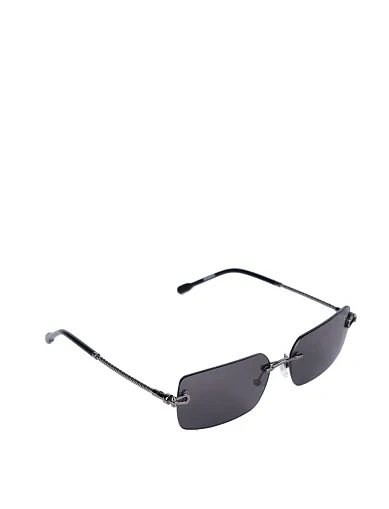 Солнцезащитные очки прямоугольные черные без оправы - фото 2 - Miraton