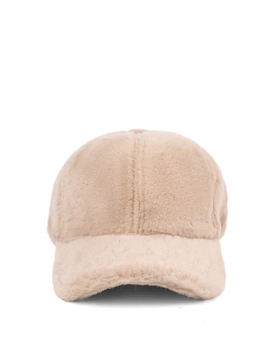 Кепка с мехом бежевая - фото 2 - Miraton
