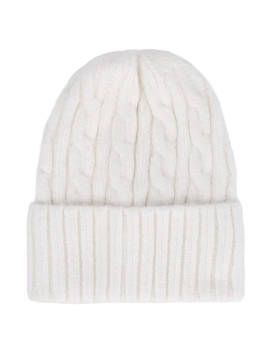 Шапка ангорова біла(BK-11) - фото 1 - Miraton