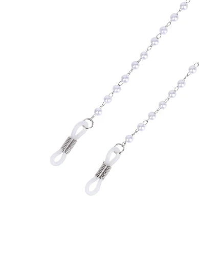 Ланцюжок для окулярів срібний з перлами - фото 2 - Miraton