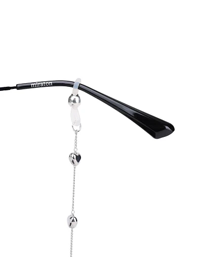 Ланцюжок для окулярів срібний ланцюг із серцями - фото 3 - Miraton