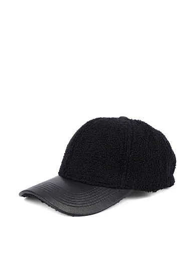 Кепка тедди-мех черная - фото 1 - Miraton