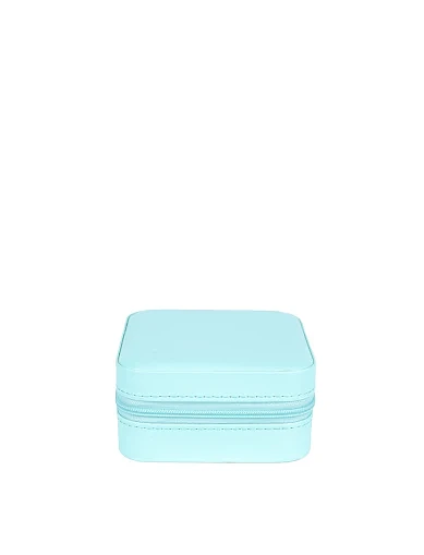 Бокс для украшений из экокожи голубой - фото 1 - Miraton