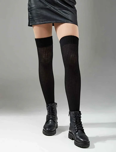 Женские гольфы Legs PARIGINA RIB COTONE черные - фото 1 - Miraton