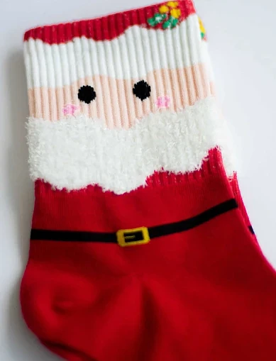 Женские высокие носки Legs CHRISTMAS SOCKS COTTON красные - фото 1 - Miraton