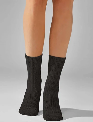 Женские высокие носки Legs CASHEMERE MERINO черные - фото 1 - Miraton