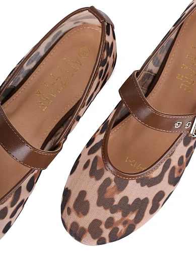 Жіночі балетки Attizzare тканинні леопардові (9-719-1) - фото 5 - Miraton