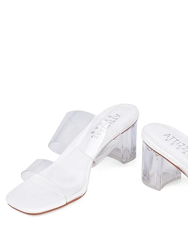 Жіночі сабо Attizzare зі штучної шкіри білі (600-30) - фото 2 - Miraton