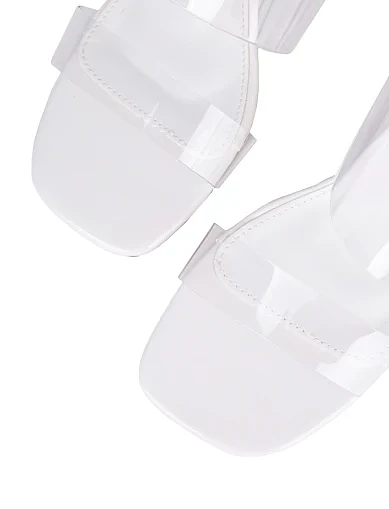 Жіночі сабо Attizzare зі штучної шкіри білі (600-30) - фото 5 - Miraton