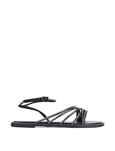 Женские сандалии Attizzare из искусственной кожи черные - фото 1 - Miraton