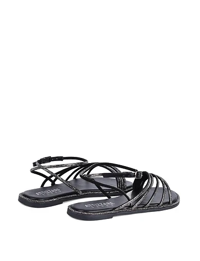 Женские сандалии Attizzare из искусственной кожи черные - фото 4 - Miraton