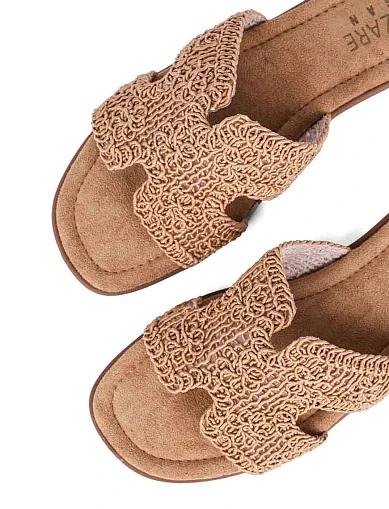 Женские шлепанцы Attizzare тканевые бежевые - фото 1 - Miraton